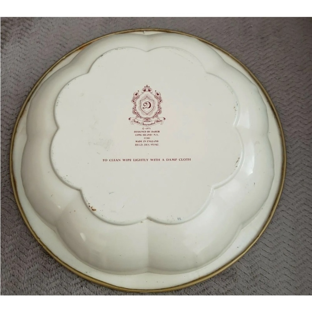 Daher Decorated Ware Vintage 1971 Decorative Bowl Blue Gold Made in England - Picture 4 of 6